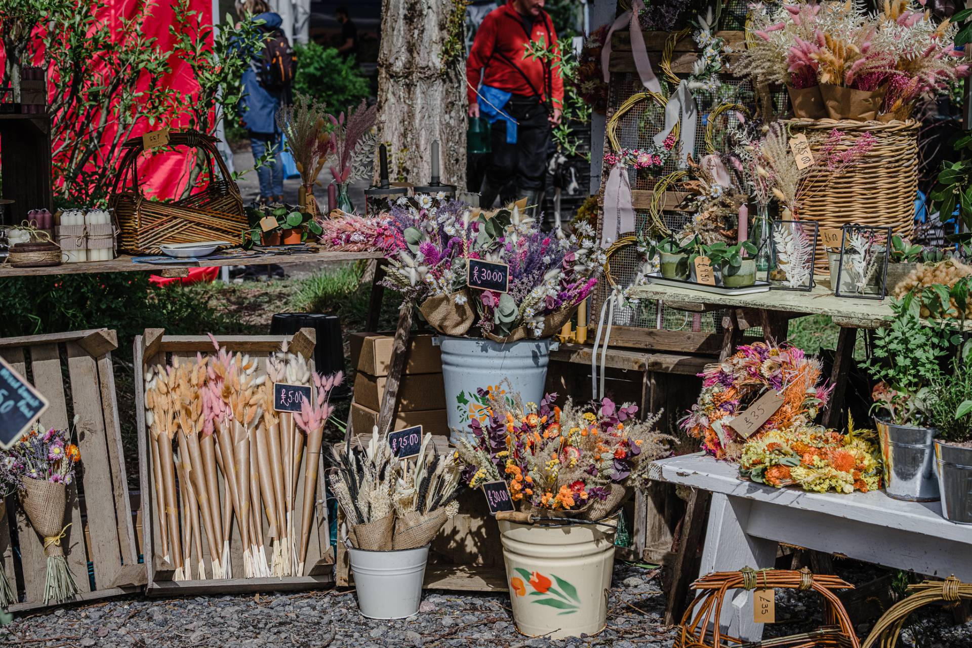 Dried flower stall
